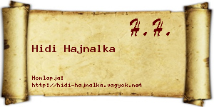 Hidi Hajnalka névjegykártya